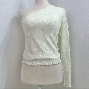 NWT Urban Renewal by Urban Outfitters Lace One-Shoulder Long Sleeve Top